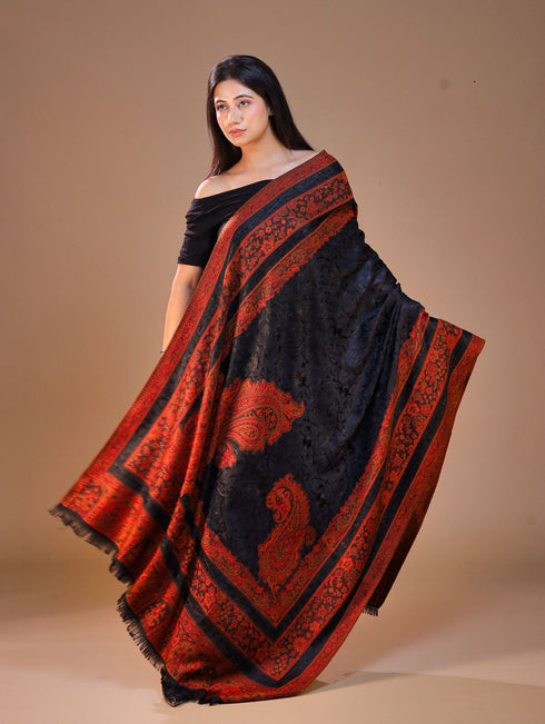 Women's Jamawar Aari Embroidery Wool Shawl